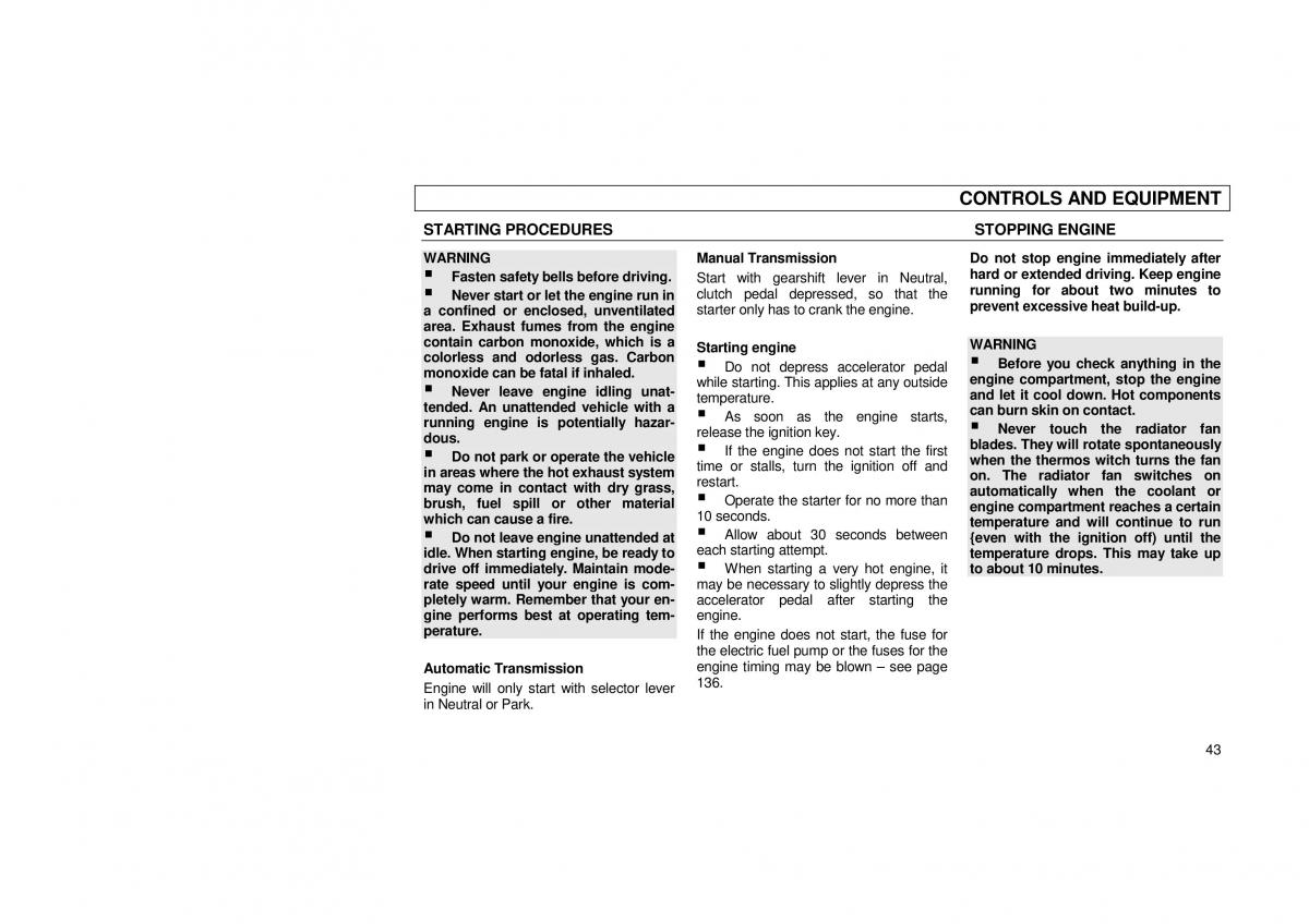 Audi 100 C3 owners manual / page 45