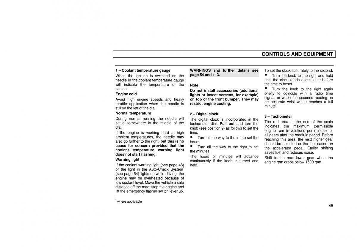 Audi 100 C3 owners manual / page 47