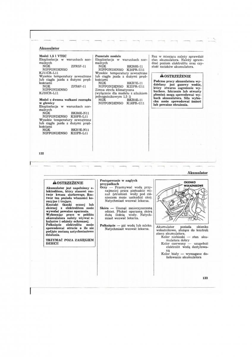 Honda Civic V 5 instrukcja obslugi / page 62