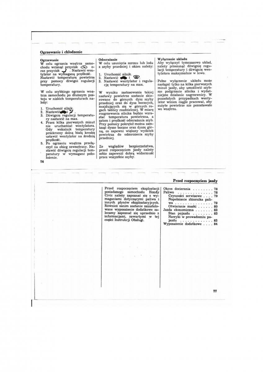 Honda Civic V 5 instrukcja obslugi / page 35