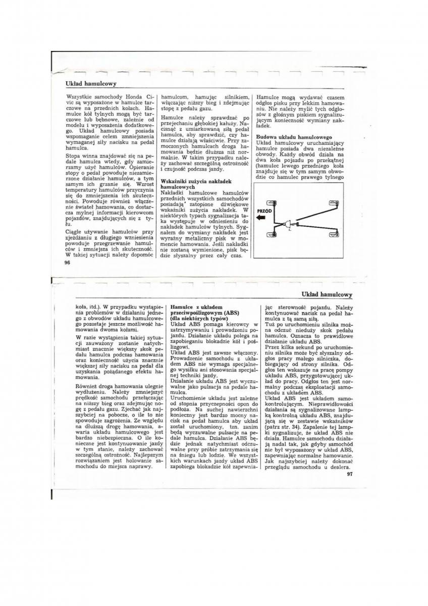 Honda Civic V 5 instrukcja obslugi / page 45