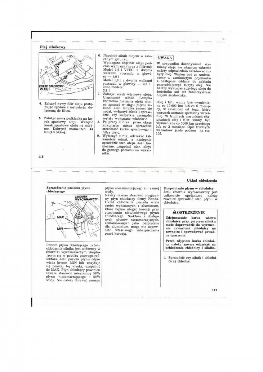 Honda Civic V 5 instrukcja obslugi / page 54