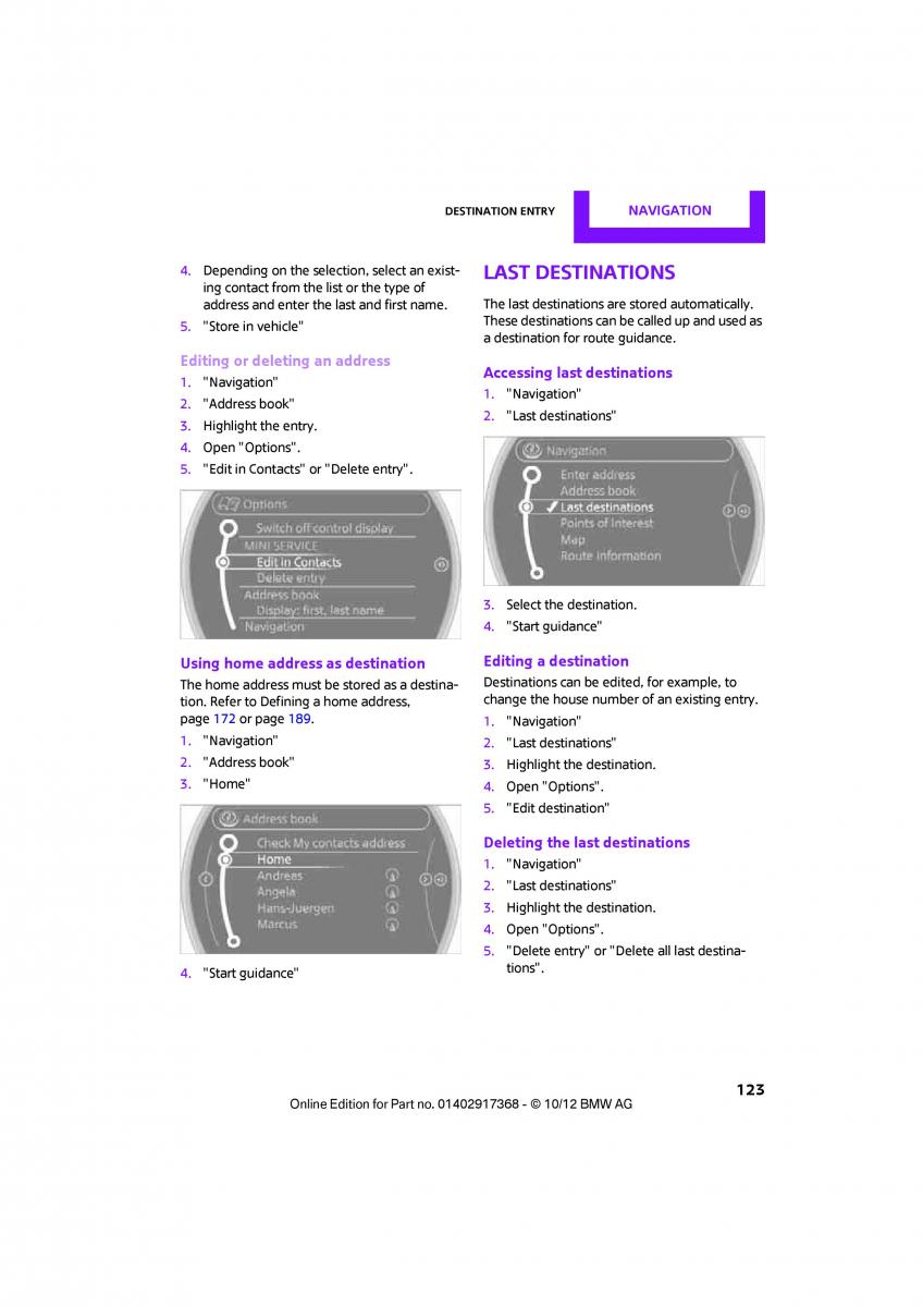 Mini Paceman owners manual / page 124