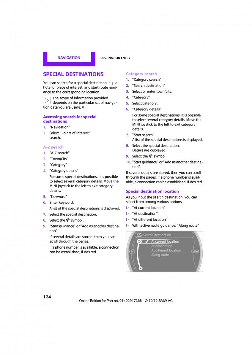 Mini Paceman owners manual / page 125