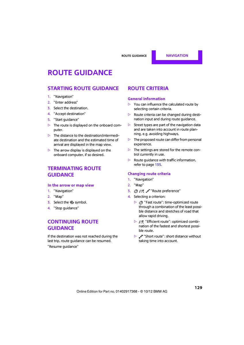 Mini Paceman owners manual / page 130