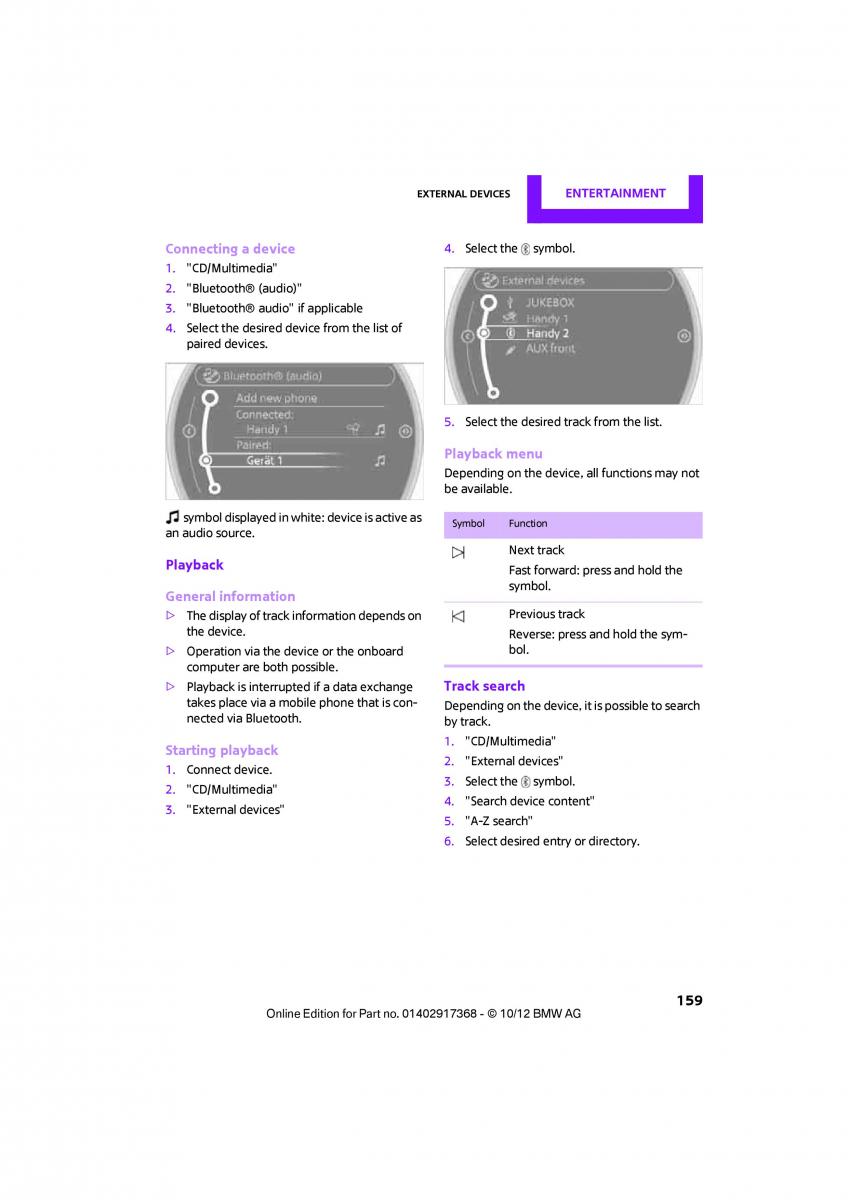 Mini Paceman owners manual / page 160