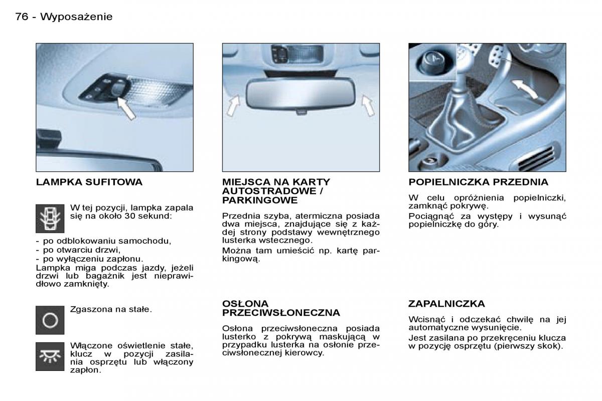 Peugeot 206 CC instrukcja obslugi / page 76