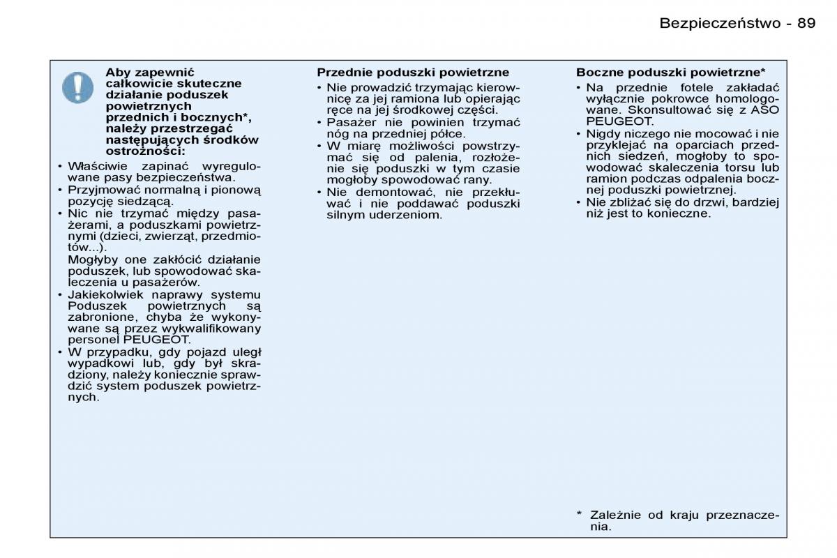 Peugeot 206 CC instrukcja obslugi / page 89