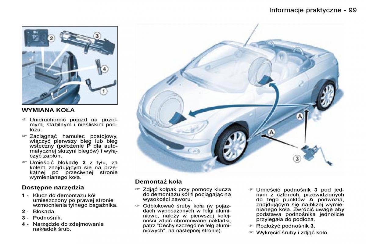 Peugeot 206 CC instrukcja obslugi / page 98