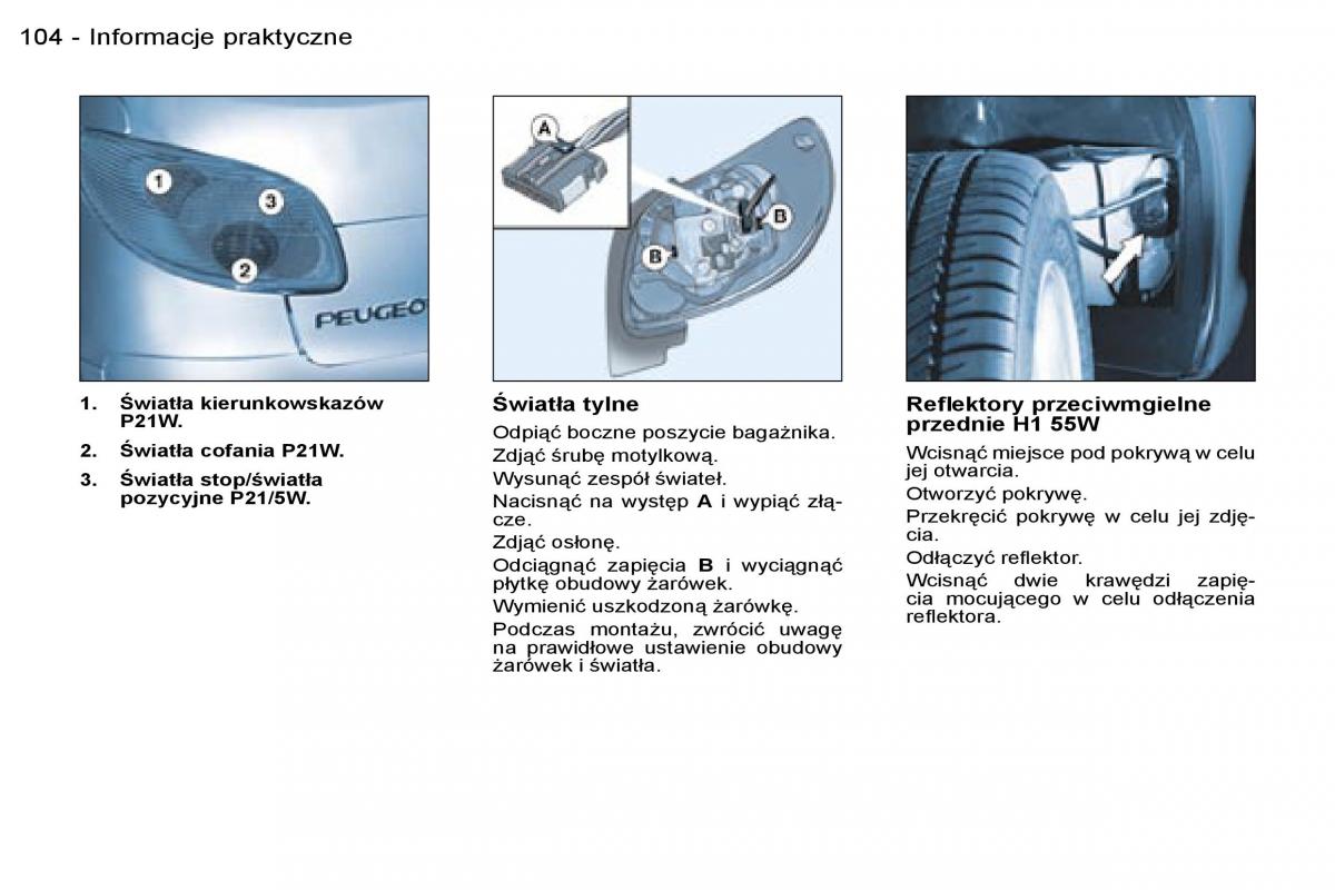 Peugeot 206 CC instrukcja obslugi / page 103