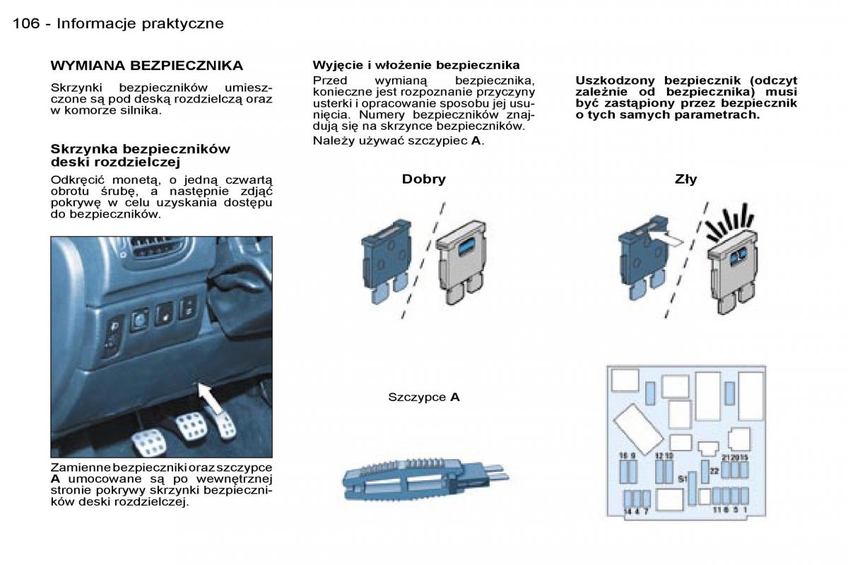 Peugeot 206 CC instrukcja obslugi / page 105