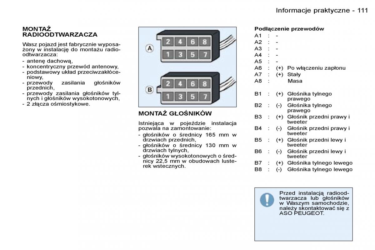 Peugeot 206 CC instrukcja obslugi / page 110