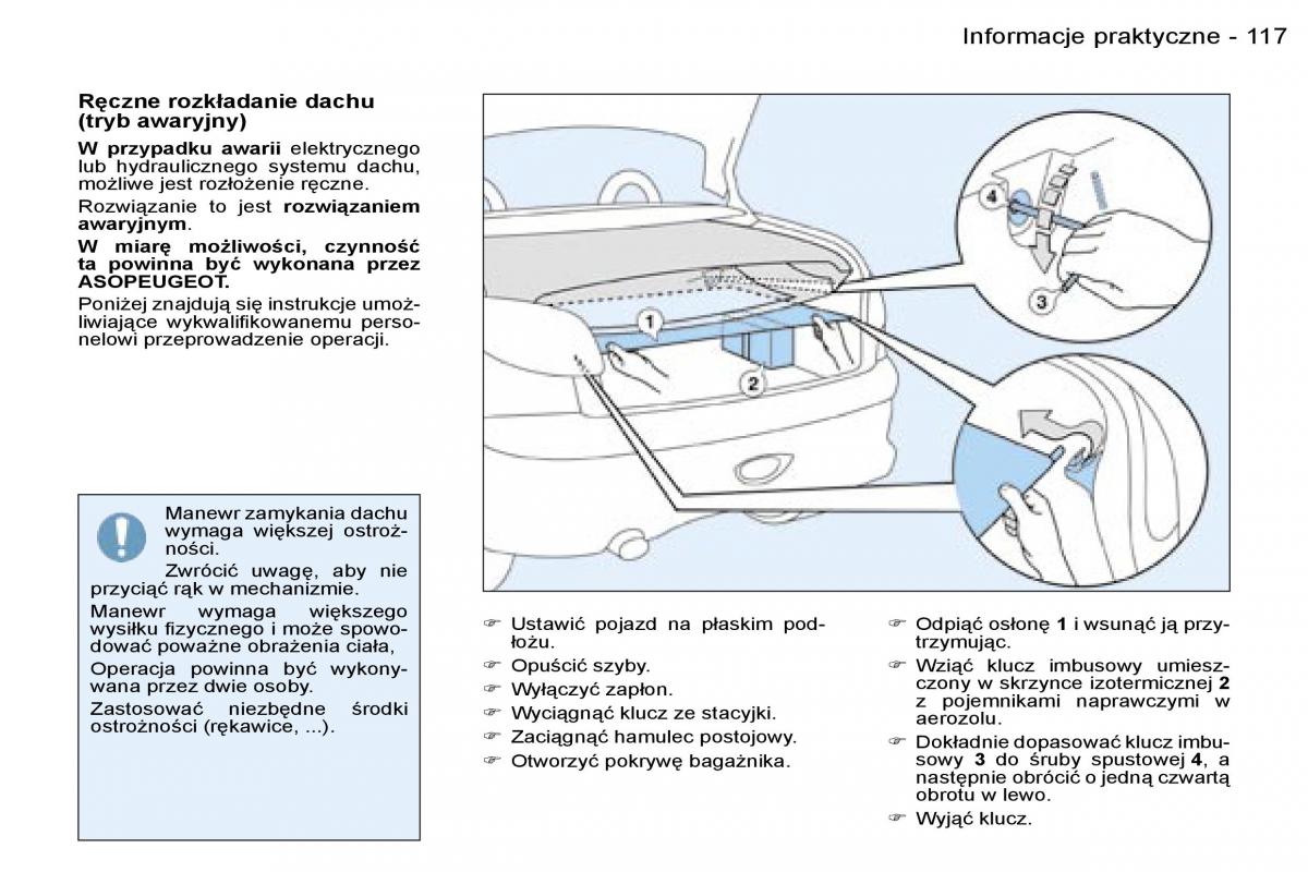 Peugeot 206 CC instrukcja obslugi / page 116