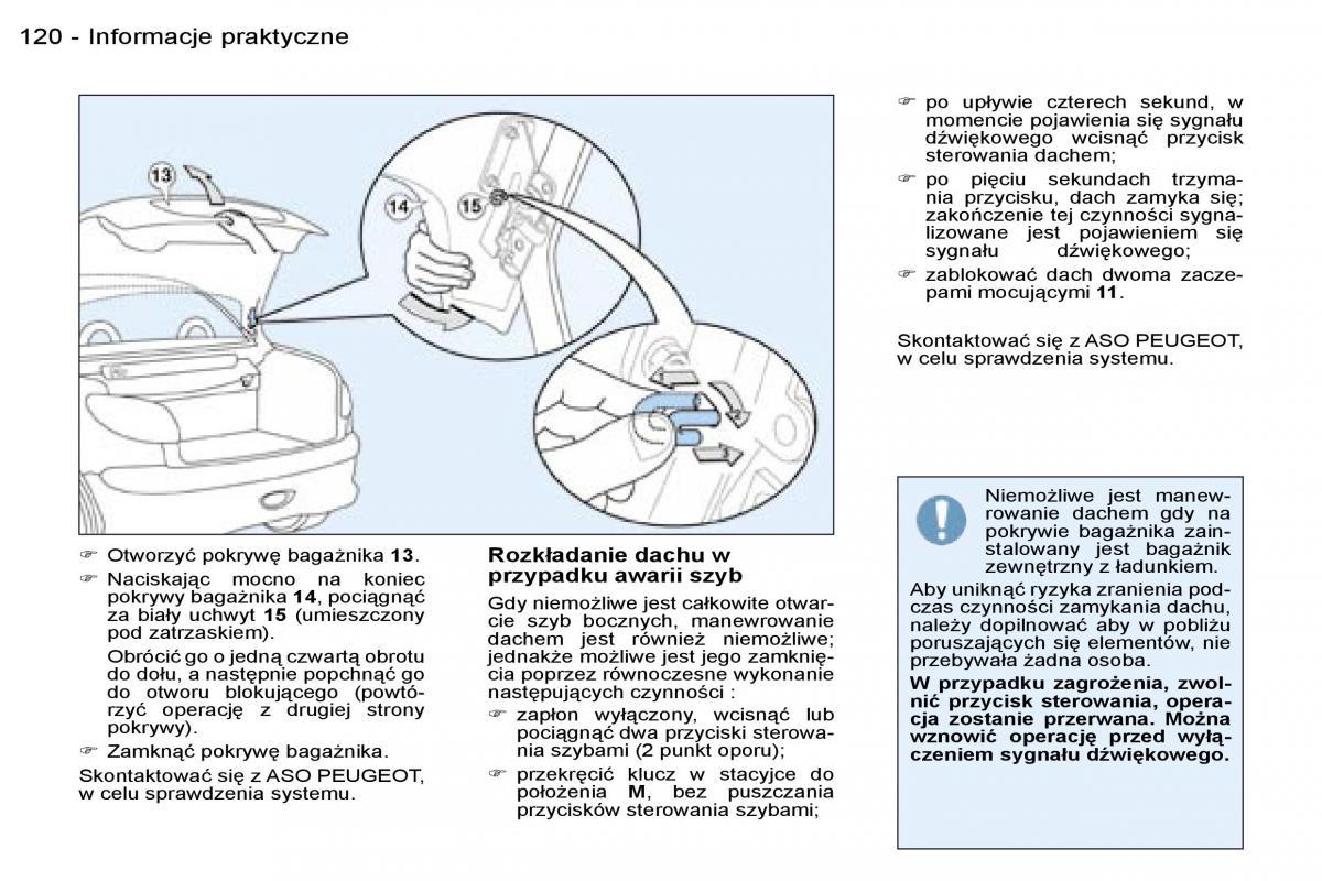 Peugeot 206 CC instrukcja obslugi / page 119