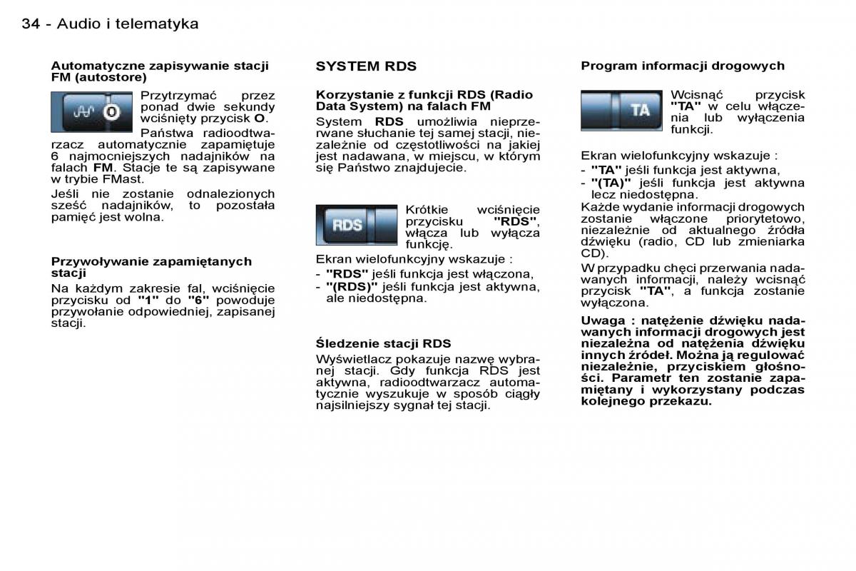 Peugeot 206 CC instrukcja obslugi / page 33