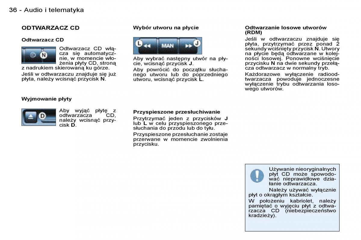 Peugeot 206 CC instrukcja obslugi / page 35