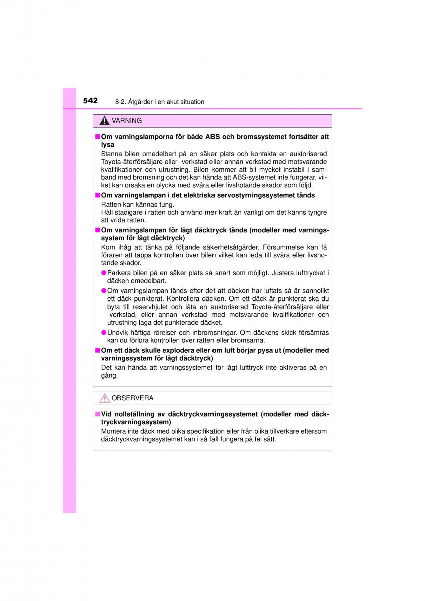 Toyota RAV4 IV 4 instruktionsbok / page 542