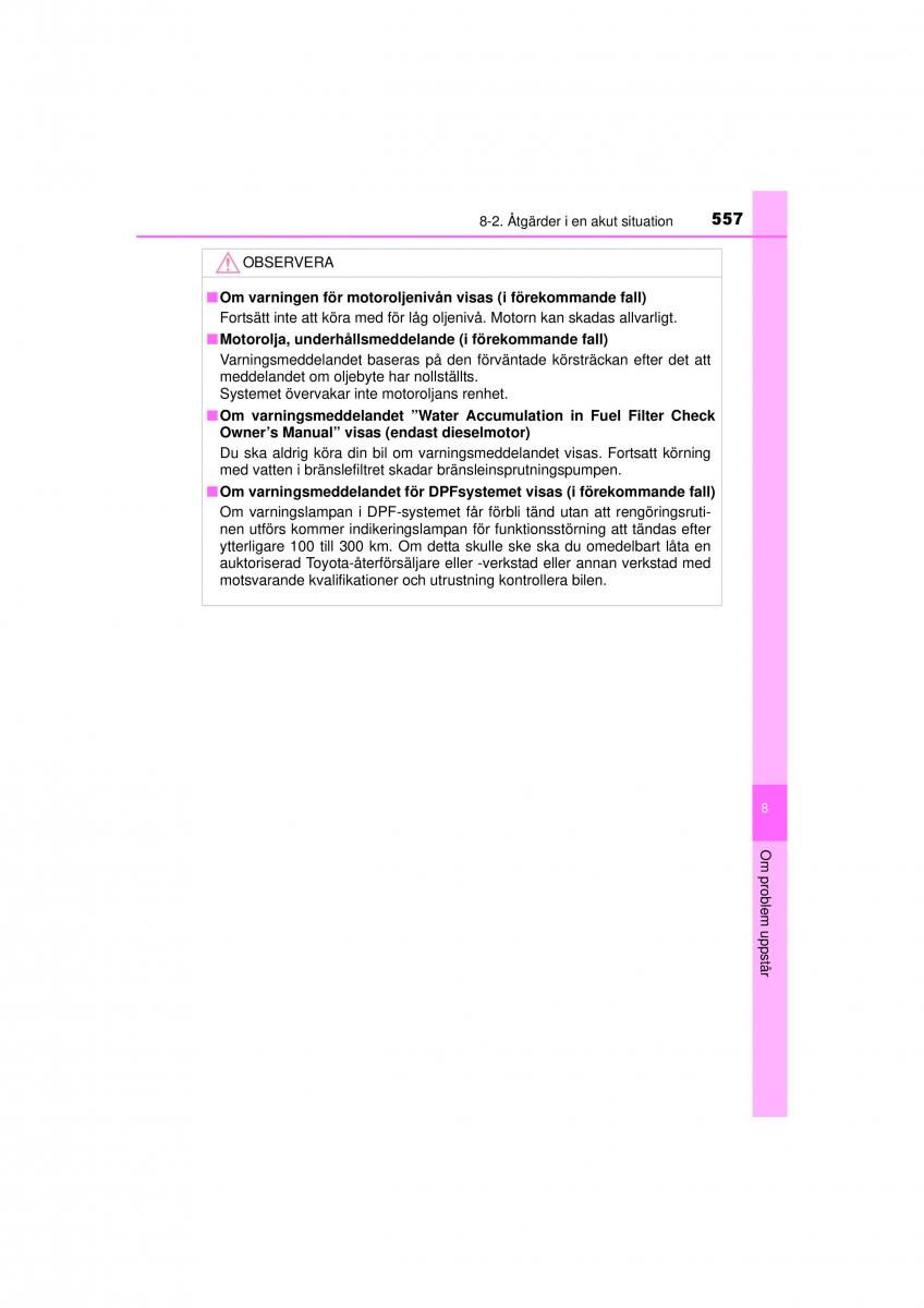 Toyota RAV4 IV 4 instruktionsbok / page 557