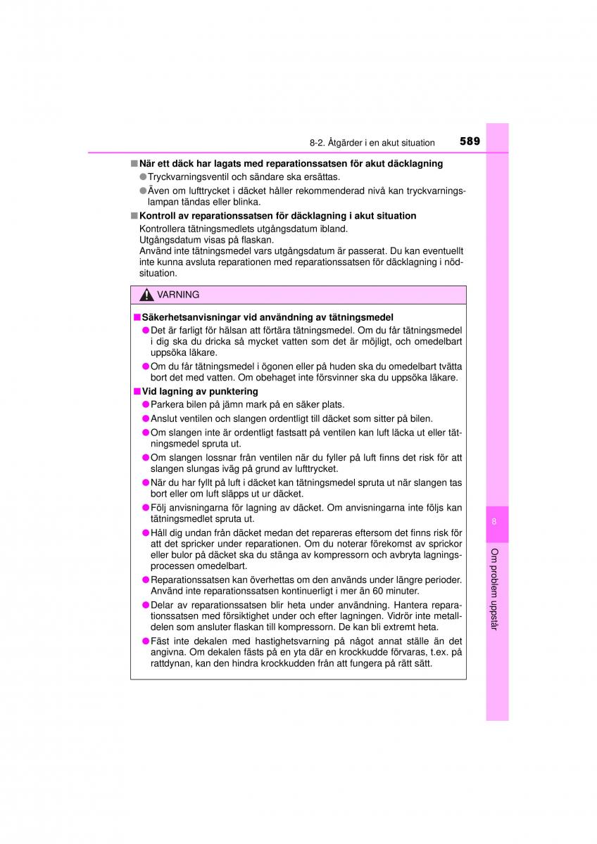 Toyota RAV4 IV 4 instruktionsbok / page 589