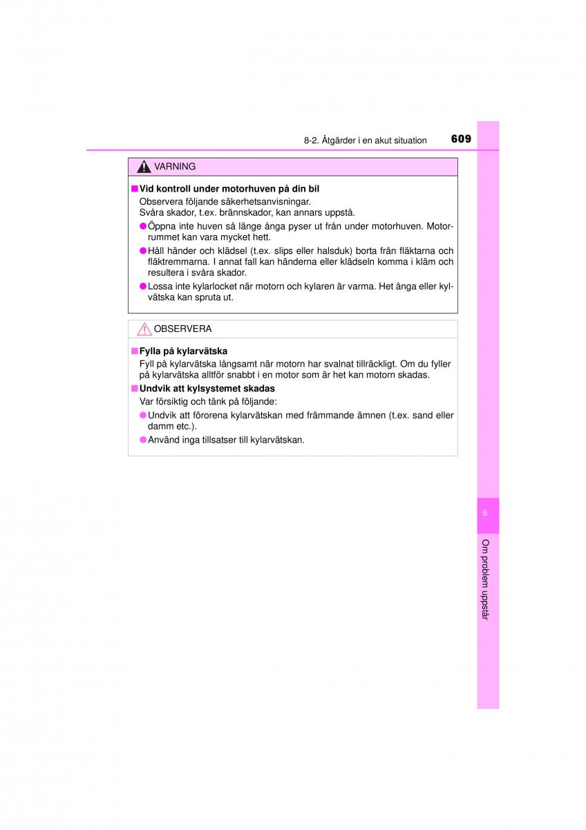 Toyota RAV4 IV 4 instruktionsbok / page 609