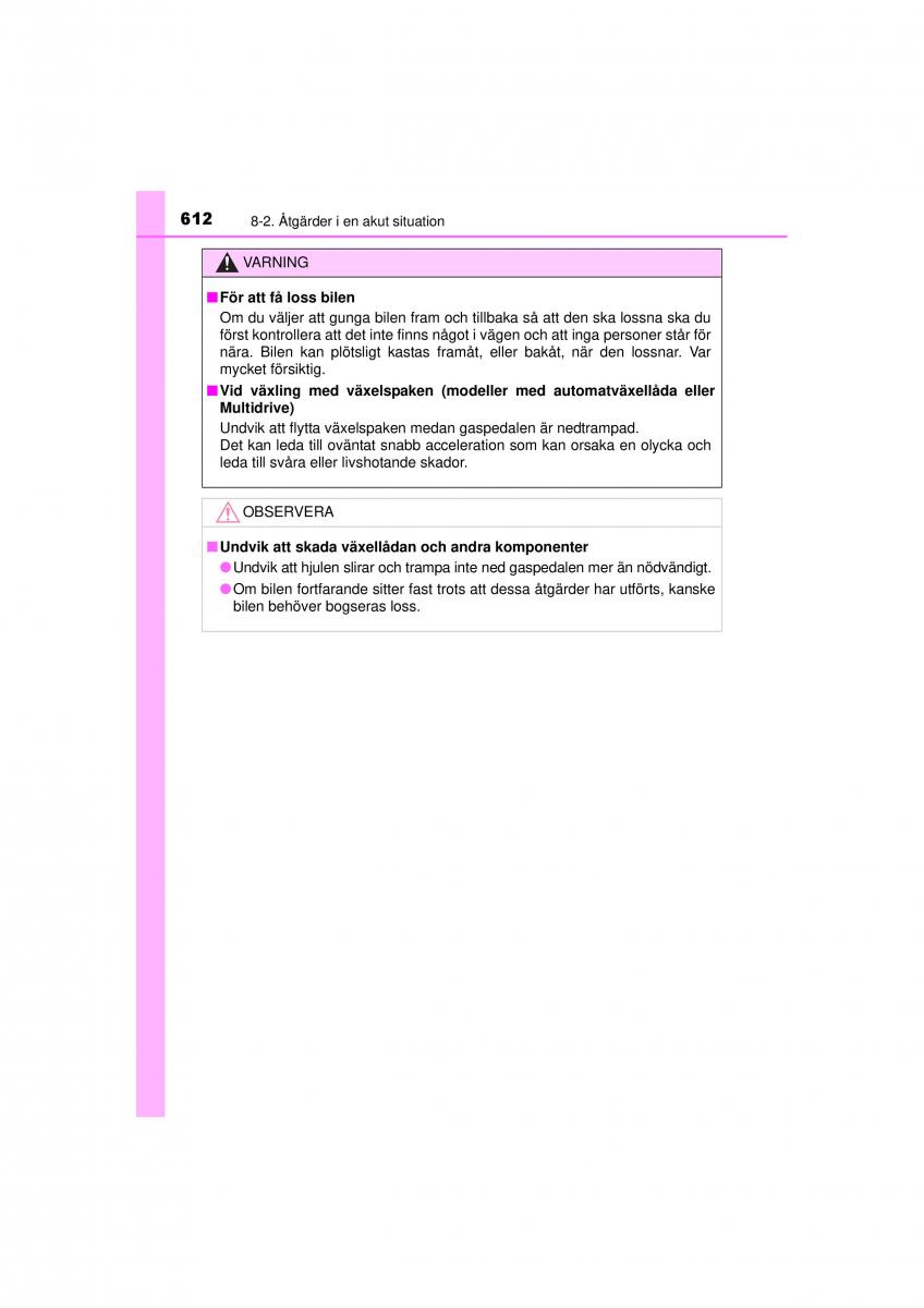 Toyota RAV4 IV 4 instruktionsbok / page 612