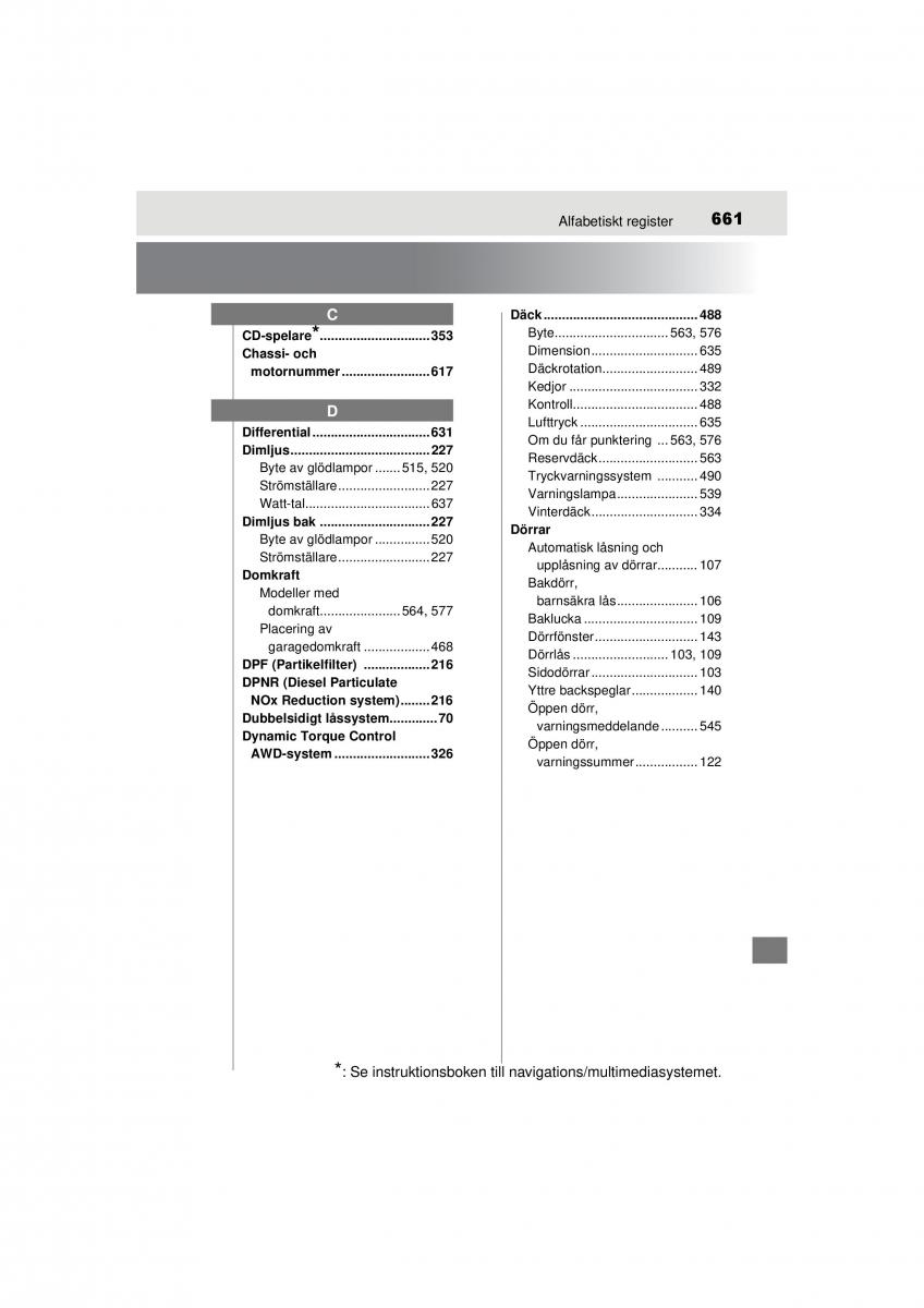 Toyota RAV4 IV 4 instruktionsbok / page 661