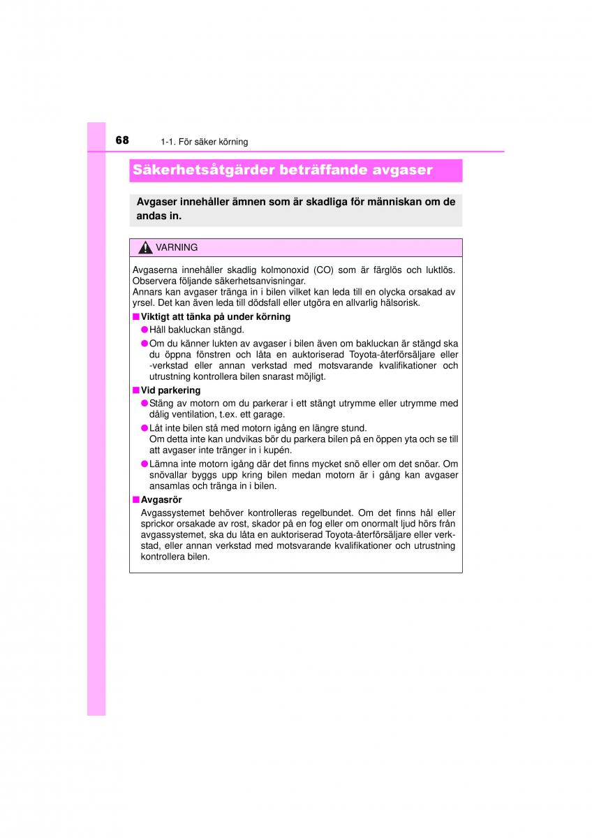 Toyota RAV4 IV 4 instruktionsbok / page 68