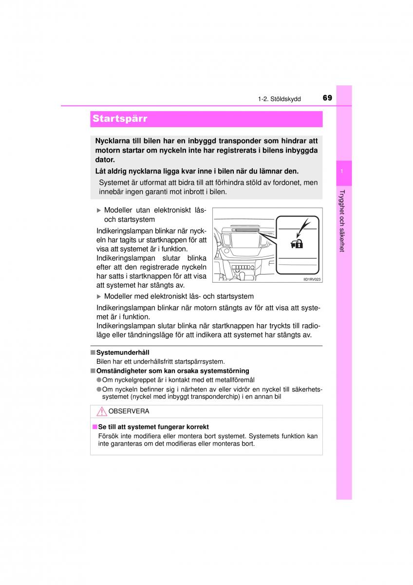 Toyota RAV4 IV 4 instruktionsbok / page 69