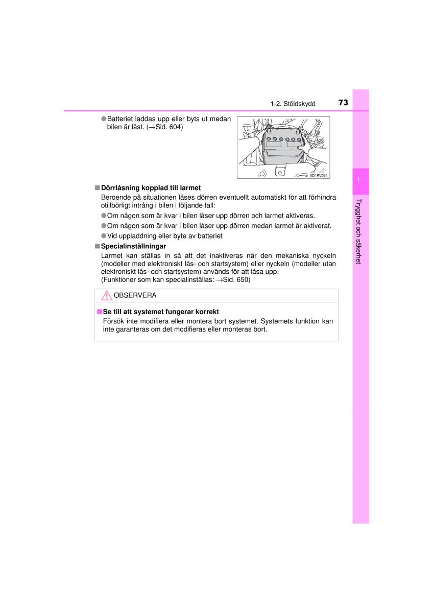 Toyota RAV4 IV 4 instruktionsbok / page 73