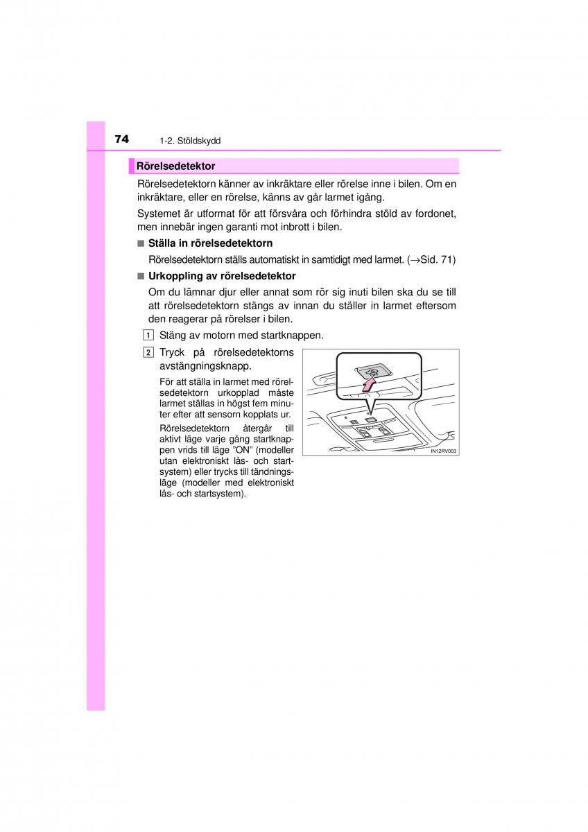 Toyota RAV4 IV 4 instruktionsbok / page 74