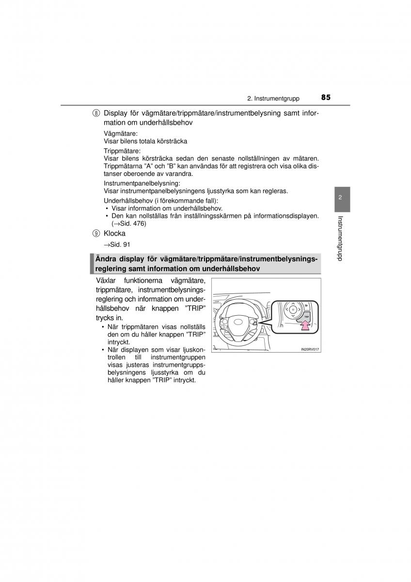 Toyota RAV4 IV 4 instruktionsbok / page 85