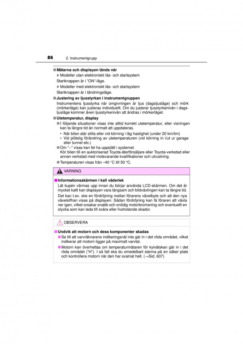 Toyota RAV4 IV 4 instruktionsbok / page 86