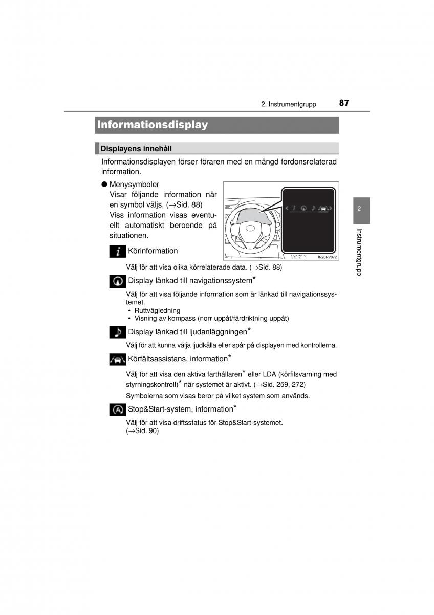 Toyota RAV4 IV 4 instruktionsbok / page 87