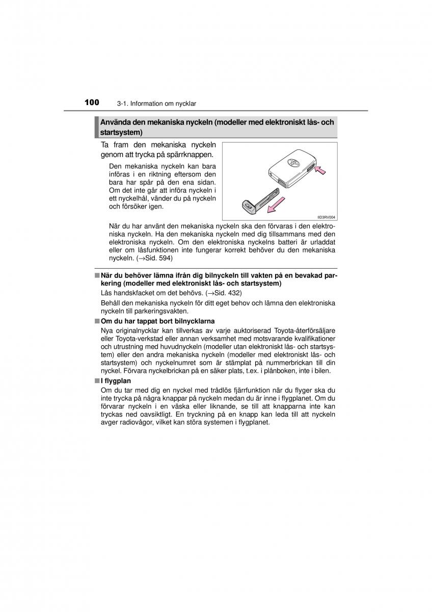 Toyota RAV4 IV 4 instruktionsbok / page 100