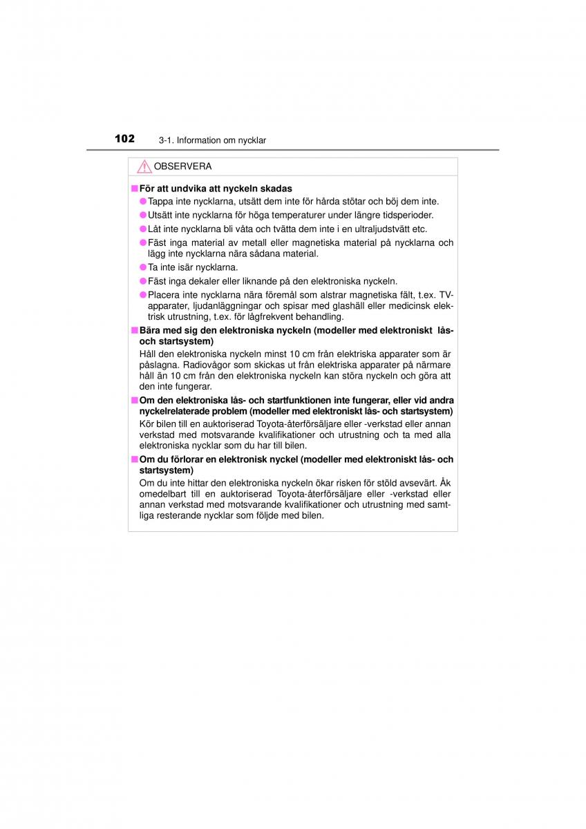 Toyota RAV4 IV 4 instruktionsbok / page 102