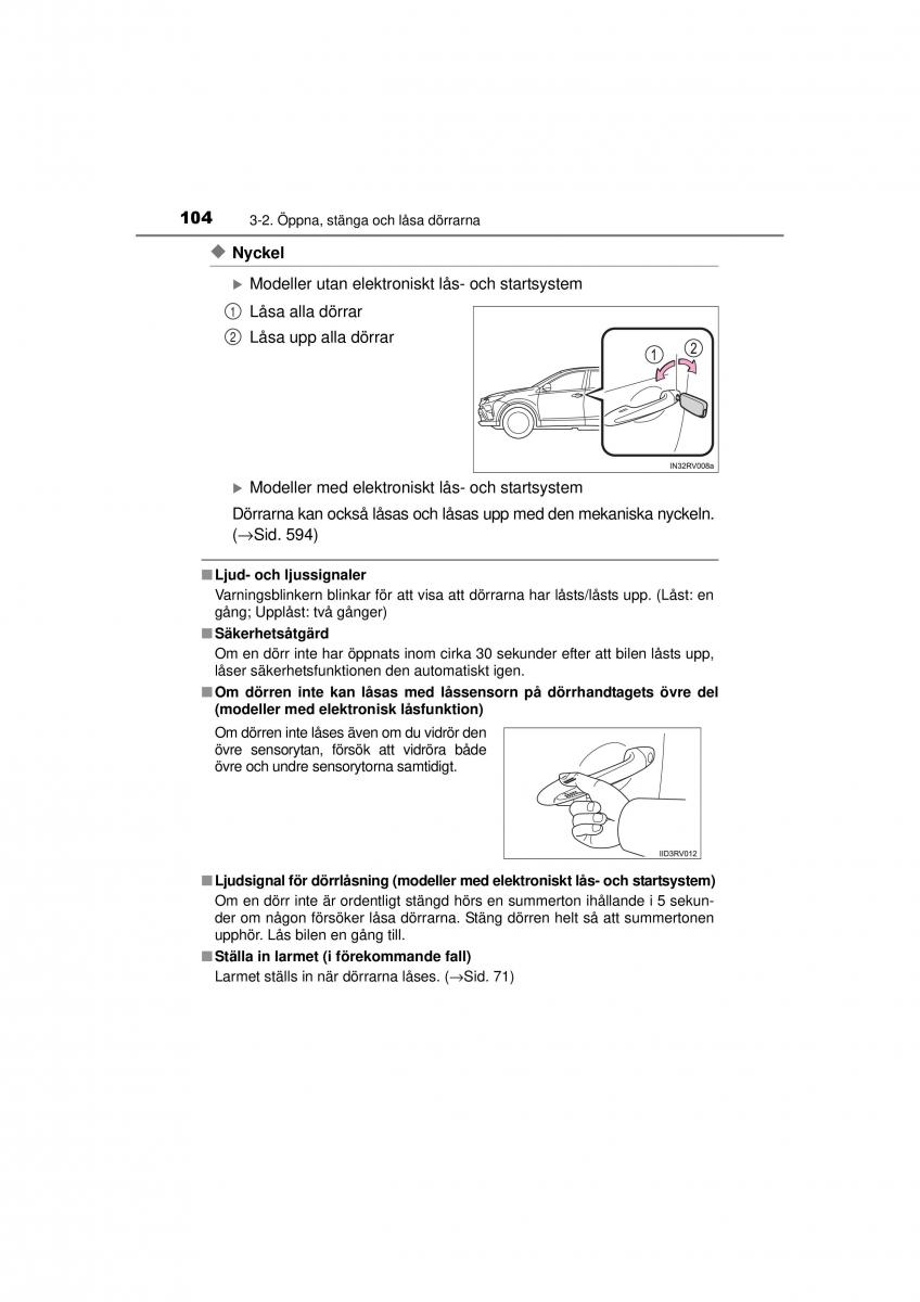 Toyota RAV4 IV 4 instruktionsbok / page 104