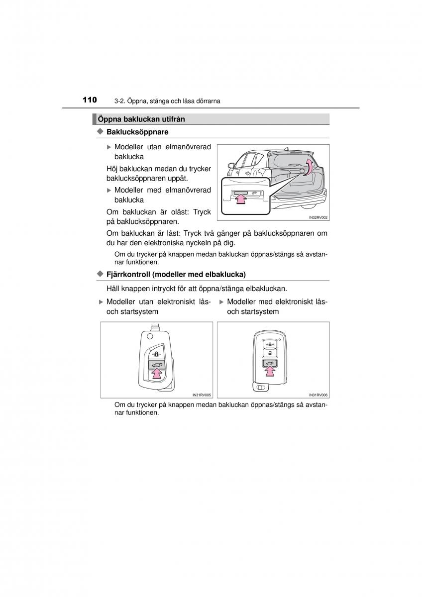 Toyota RAV4 IV 4 instruktionsbok / page 110