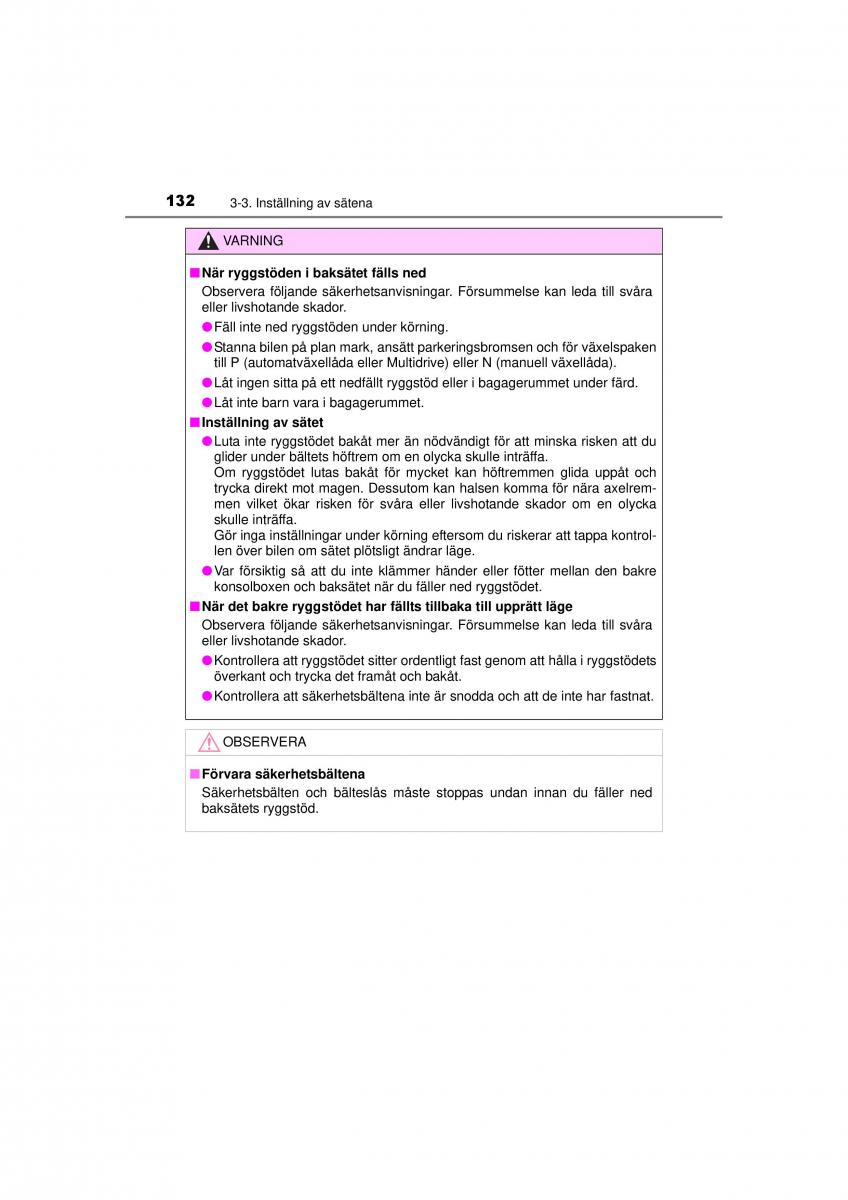 Toyota RAV4 IV 4 instruktionsbok / page 132