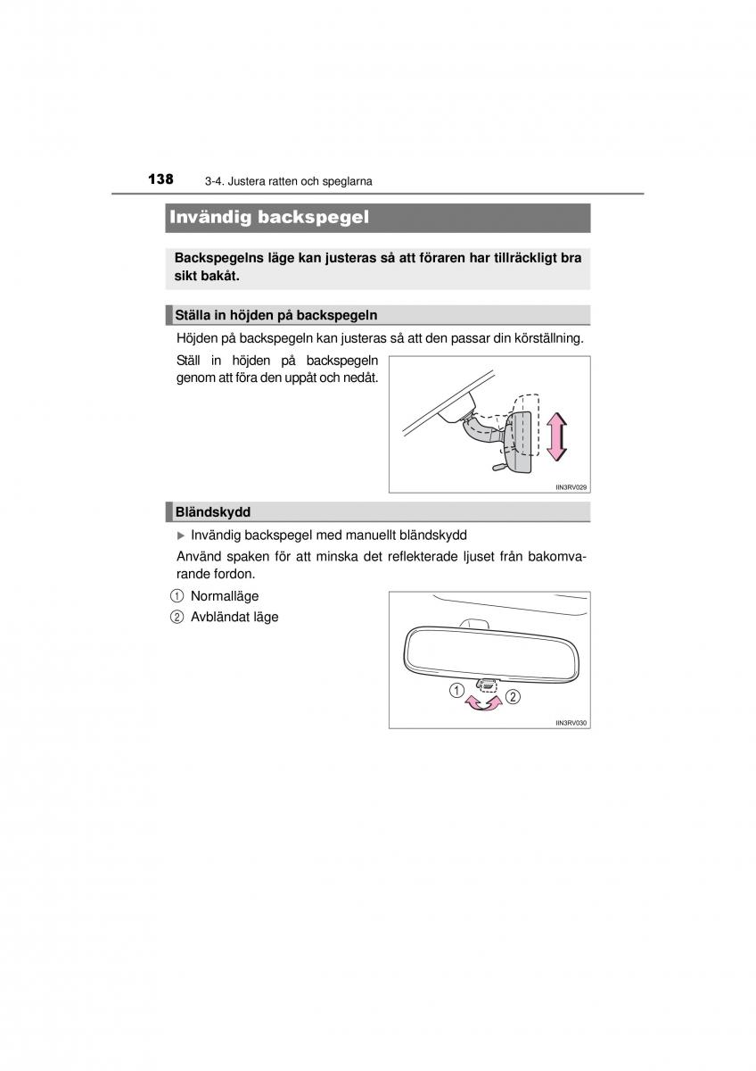 Toyota RAV4 IV 4 instruktionsbok / page 138