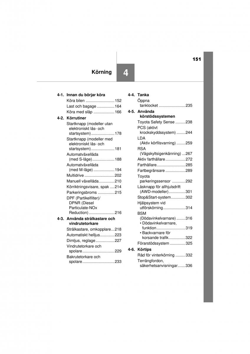 Toyota RAV4 IV 4 instruktionsbok / page 151