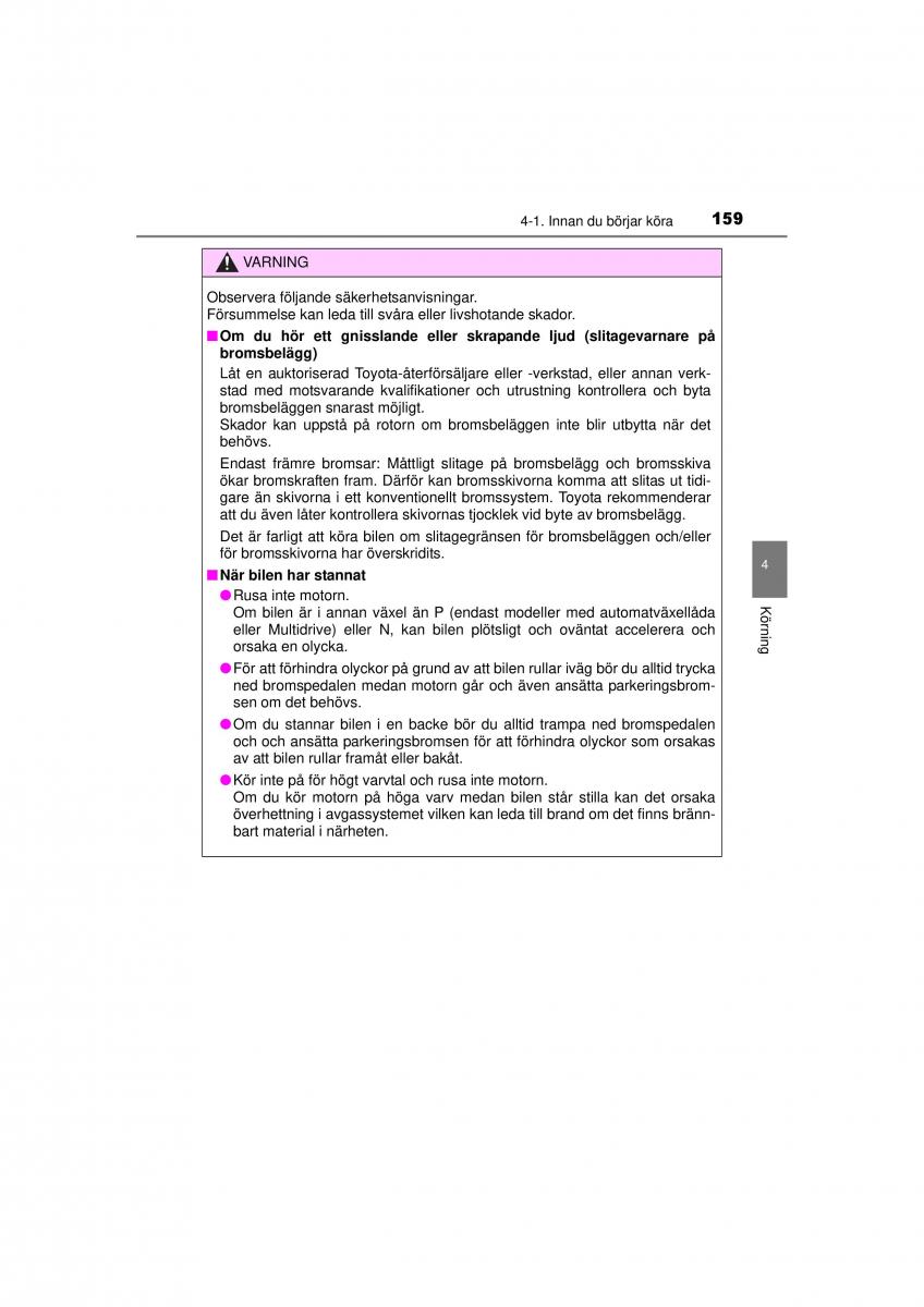 Toyota RAV4 IV 4 instruktionsbok / page 159