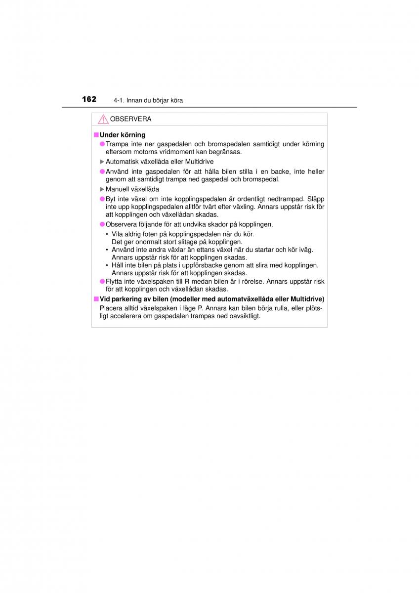 Toyota RAV4 IV 4 instruktionsbok / page 162