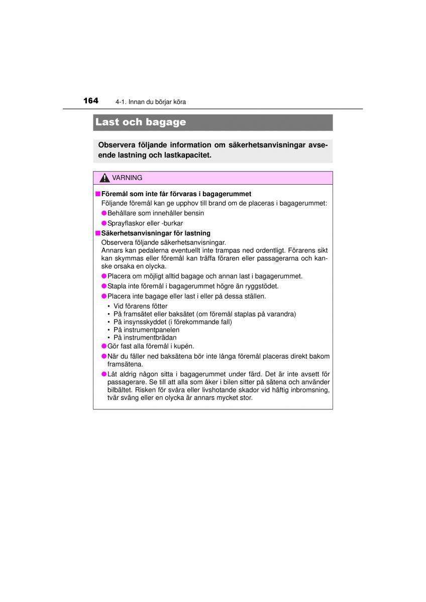 Toyota RAV4 IV 4 instruktionsbok / page 164