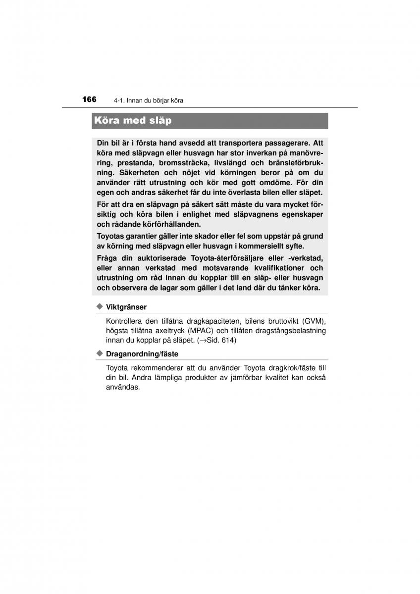 Toyota RAV4 IV 4 instruktionsbok / page 166