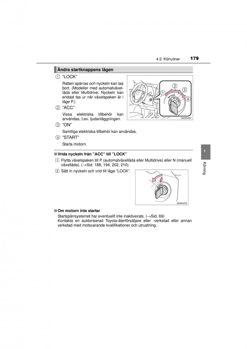 Toyota RAV4 IV 4 instruktionsbok / page 179