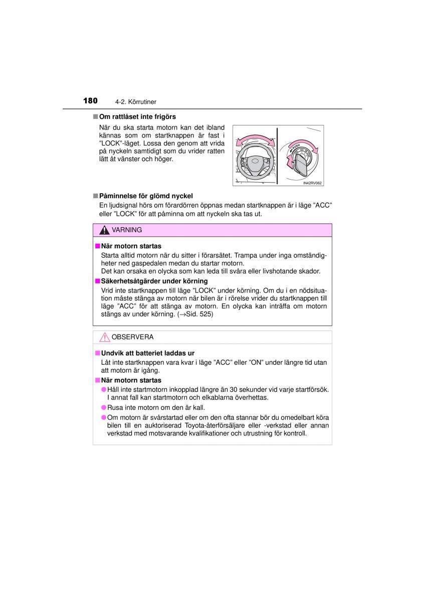 Toyota RAV4 IV 4 instruktionsbok / page 180