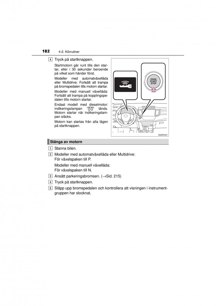 Toyota RAV4 IV 4 instruktionsbok / page 182