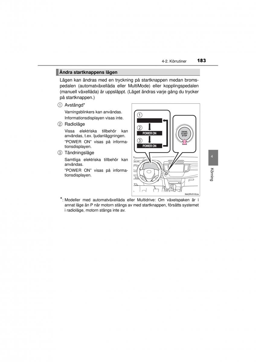 Toyota RAV4 IV 4 instruktionsbok / page 183