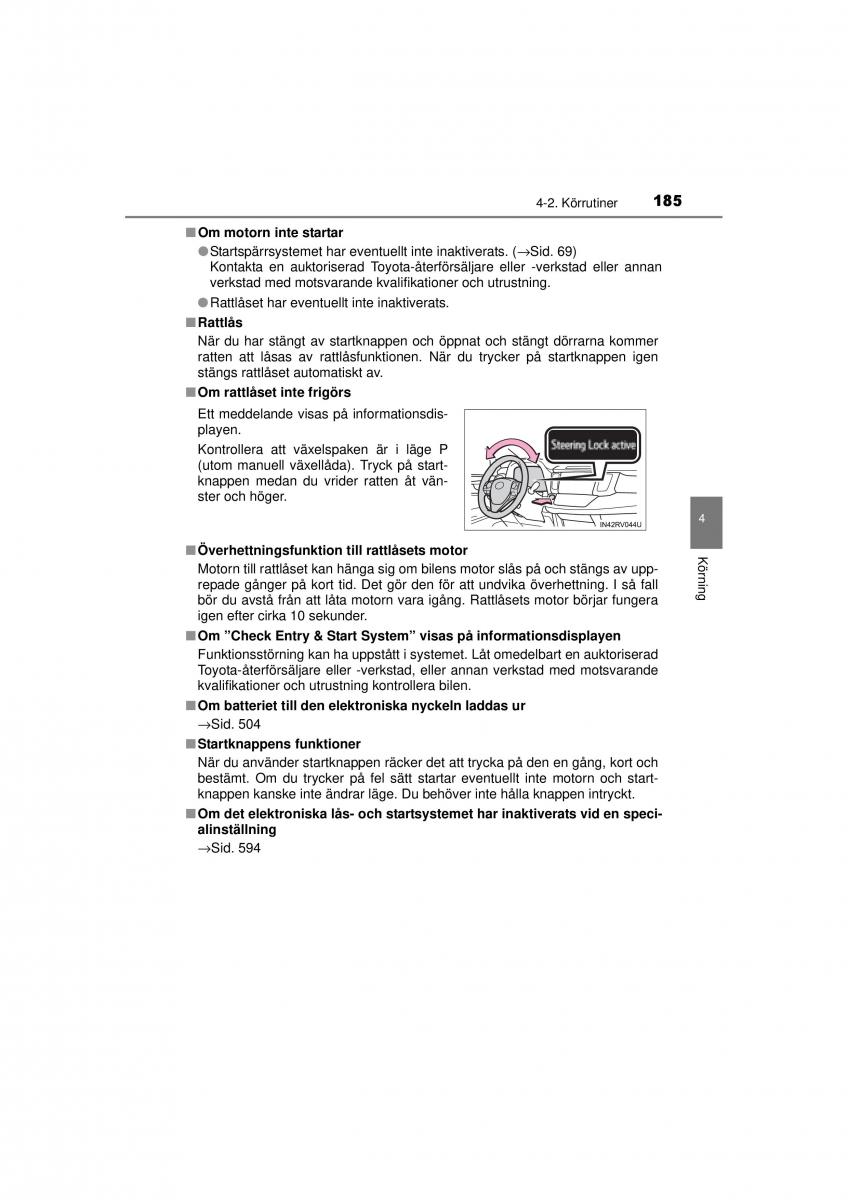 Toyota RAV4 IV 4 instruktionsbok / page 185