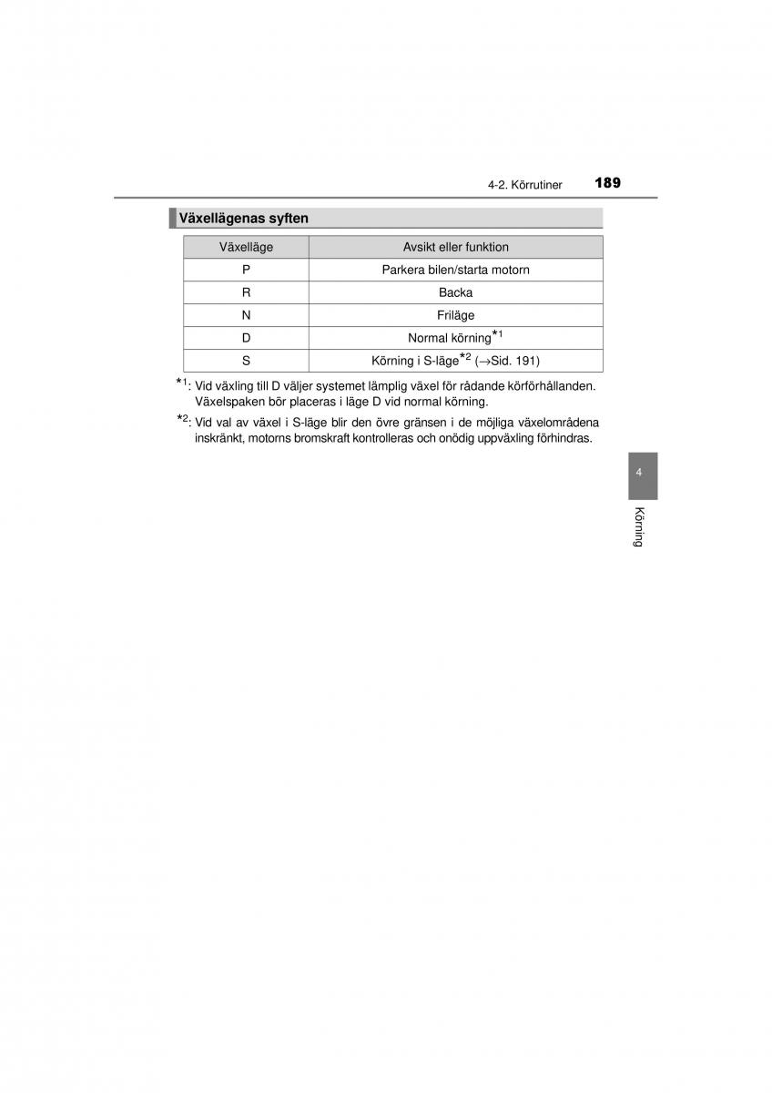 Toyota RAV4 IV 4 instruktionsbok / page 189